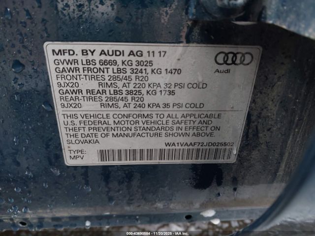 2018 AUDI Q7 WA1VAAF72JD025502 Photo 8