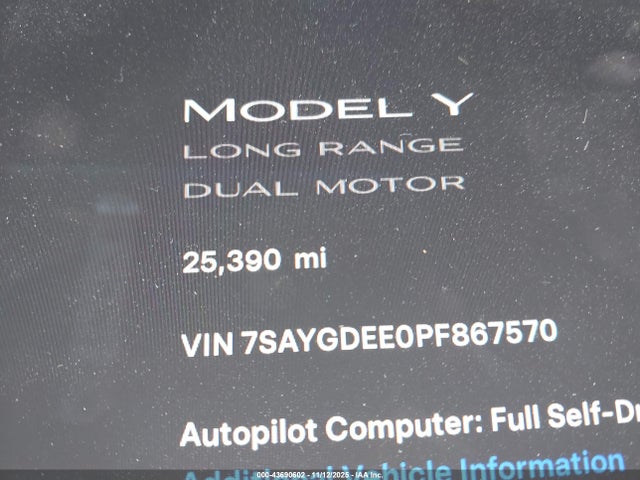 2023 TESLA MODEL Y 7SAYGDEE0PF867570 Photo 6