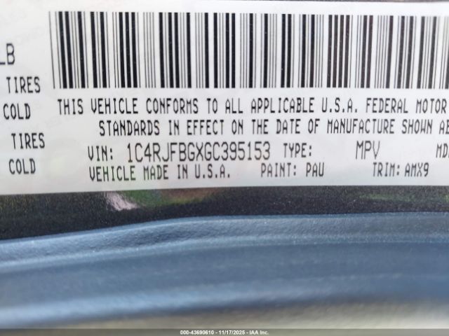 2016 JEEP GRAND CHEROKEE 1C4RJFBGXGC395153 Photo 8