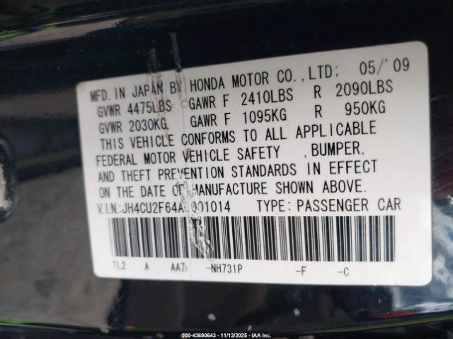 2010 ACURA TSX JH4CU2F64AC001014 Photo 8