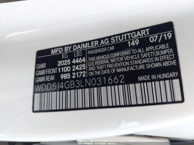 2020 MERCEDES-BENZ CLA 250 WDD5J4GB3LN031662 Photo 8