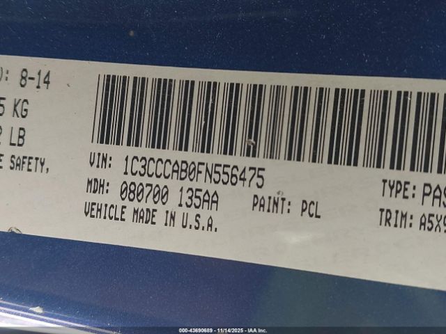 2015 CHRYSLER 200 1C3CCCAB0FN556475 Photo 8