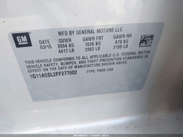 2015 CHEVROLET MALIBU 1G11A5SL2FF277902 Photo 8