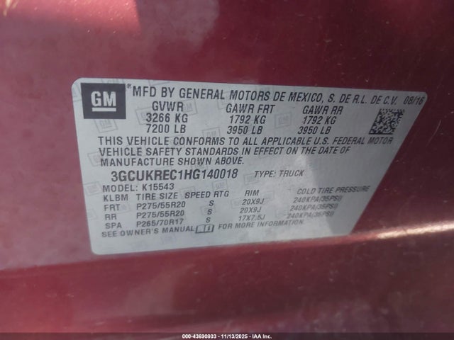 2017 CHEVROLET SILVERADO 1500 3GCUKREC1HG140018 Photo 8