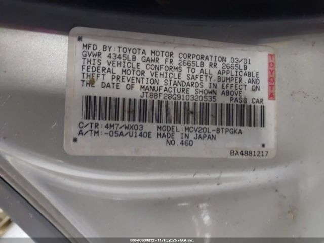 2001 LEXUS ES 300 JT8BF28G910320535 Photo 8