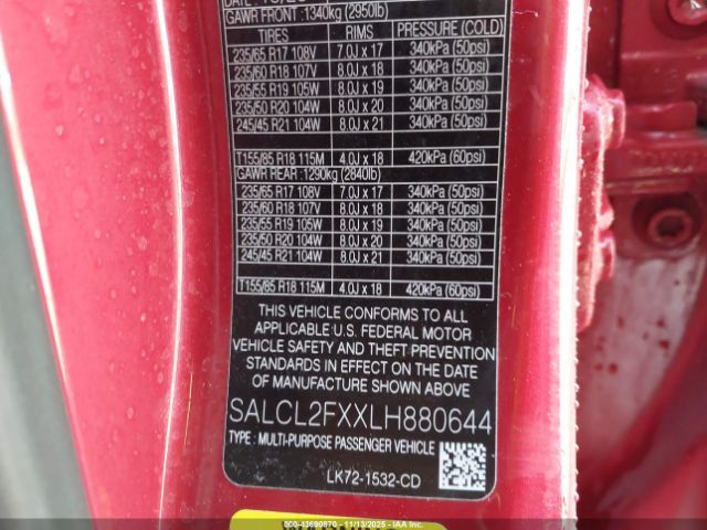 2020 LAND ROVER DISCOVERY SPORT SALCL2FXXLH880644 Photo 8