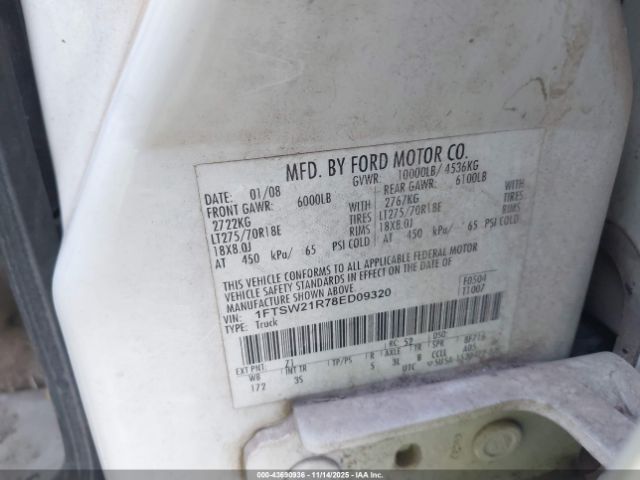 2008 FORD F-250 1FTSW21R78ED09320 Photo 8