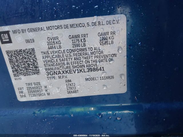 2019 CHEVROLET EQUINOX 3GNAXKEV1KL398641 Photo 8