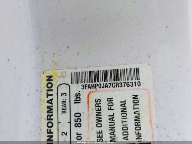 2012 FORD FUSION 3FAHP0JA7CR376310 Photo 8