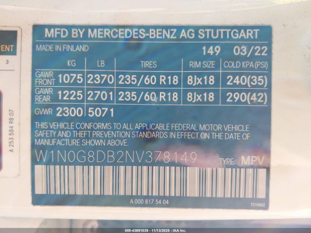2022 MERCEDES-BENZ GLC 300 W1N0G8DB2NV378149 Photo 8