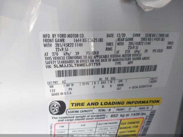 2021 LINCOLN NAVIGATOR 5LMJJ3LT8MEL01755 Photo 8