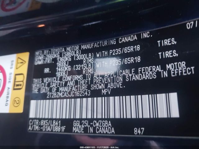 2018 LEXUS RX 350 2T2BZMCA5JC162543 Photo 8