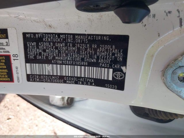 4T1BK1EBXFU185898 Toyota AVALON LIMITED