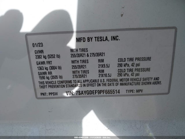2023 TESLA MODEL Y 7SAYGDEF9PF665514 Photo 8