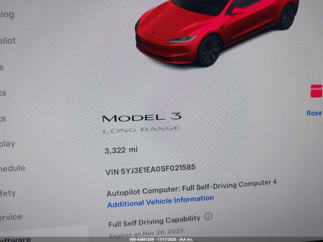 2025 TESLA MODEL 3 5YJ3E1EA0SF021585 Photo 6