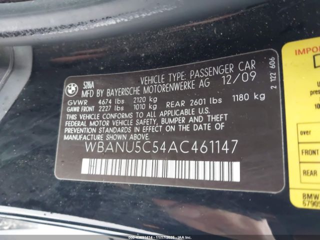 2010 BMW 528I WBANU5C54AC461147 Photo 8