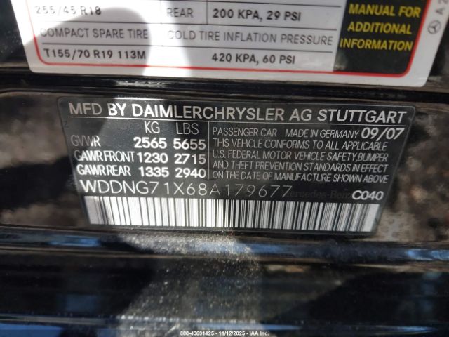 2008 MERCEDES-BENZ S 550 WDDNG71X68A179677 Photo 8