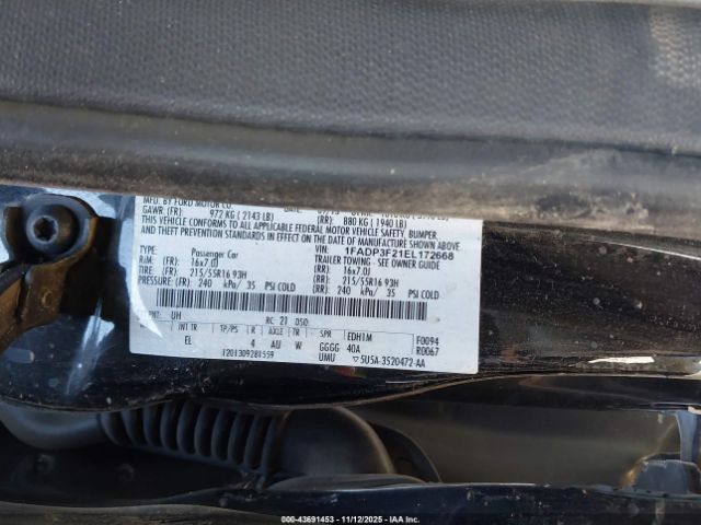 2014 FORD FOCUS 1FADP3F21EL172668 Photo 8