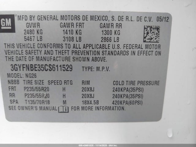 2012 CADILLAC SRX 3GYFNBE35CS611529 Photo 8
