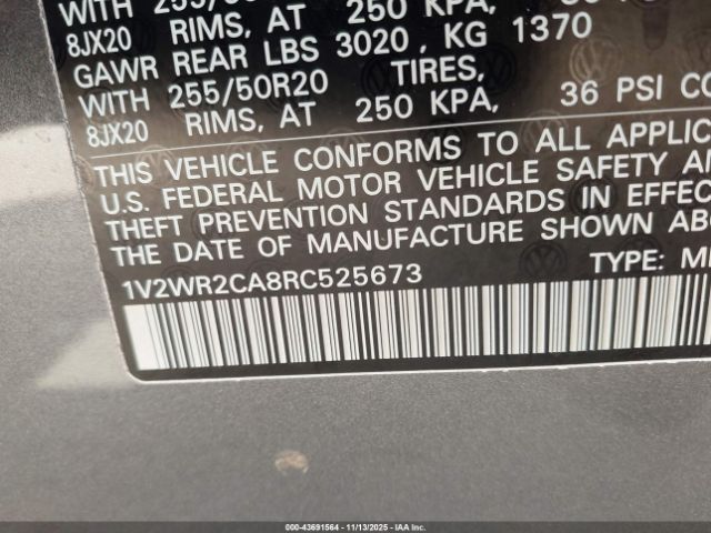 2024 VOLKSWAGEN ATLAS 1V2WR2CA8RC525673 Photo 8