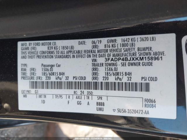 2019 FORD FIESTA 3FADP4BJXKM158961 Photo 8