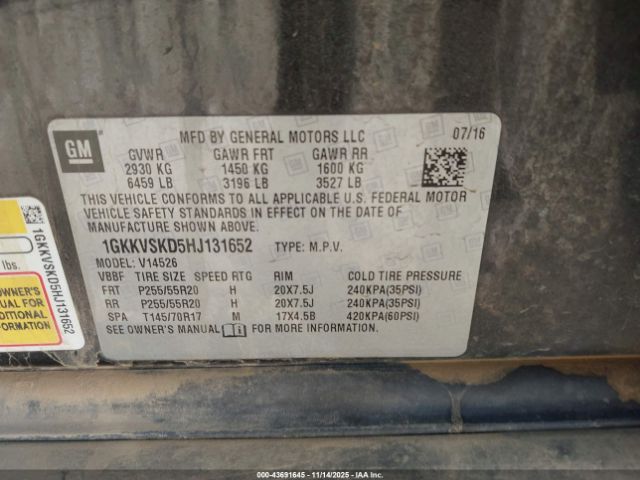 2017 GMC ACADIA LIMITED 1GKKVSKD5HJ131652 Photo 8