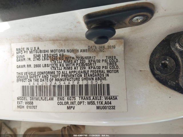 2010 MITSUBISHI ENDEAVOR 4A4JN2AS4AE013655 Photo 8