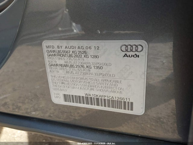 2012 AUDI Q5 WA1DKAFP1CA126611 Photo 8