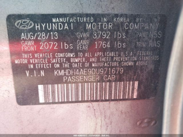 2013 HYUNDAI ELANTRA KMHDH4AE9DU971679 Photo 8
