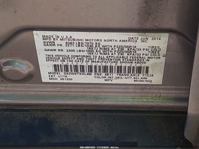 2014 MITSUBISHI OUTLANDER SPORT 4A4AP4AU4EE031943 Photo 8