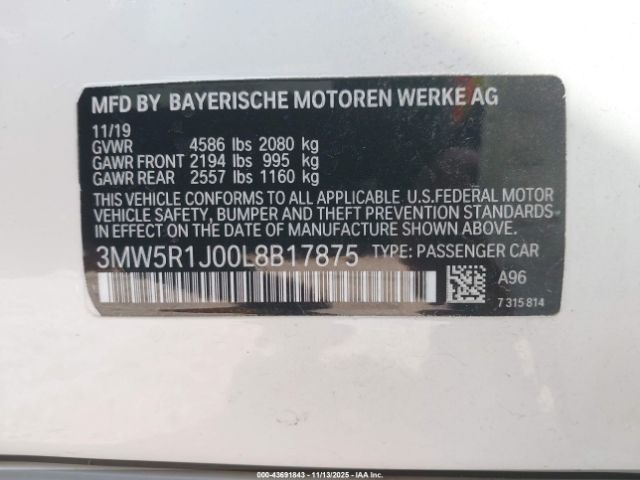 2020 BMW 330I 3MW5R1J00L8B17875 Photo 8
