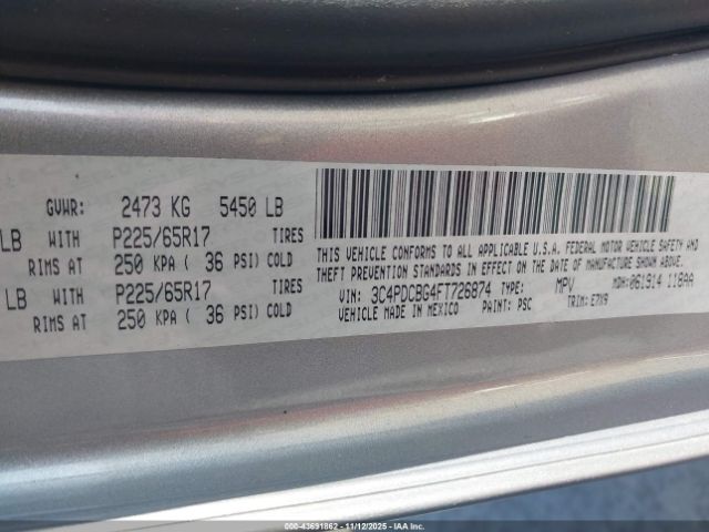 2015 DODGE JOURNEY 3C4PDCBG4FT726874 Photo 8