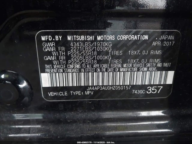 2017 MITSUBISHI OUTLANDER SPORT JA4AP3AU0HZ050157 Photo 8