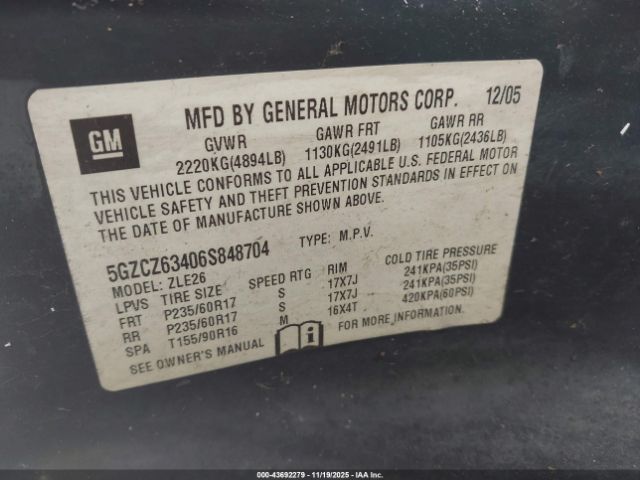 2006 SATURN VUE 5GZCZ63406S848704 Photo 8