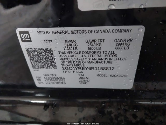 2GC4YREY6R1158812 Chevrolet Silverado 2500hd 4wd Standard Bed High Country