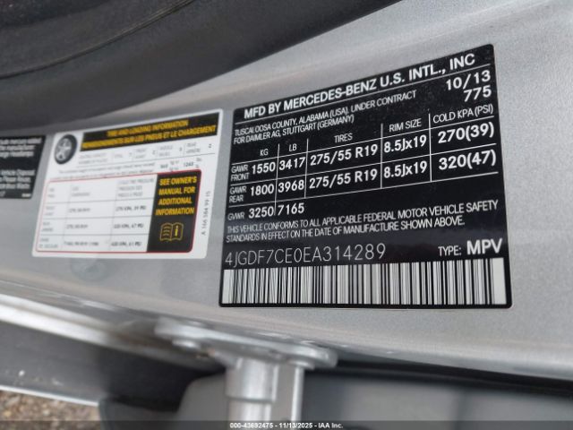 2014 MERCEDES-BENZ GL 450 4JGDF7CE0EA314289 Photo 8