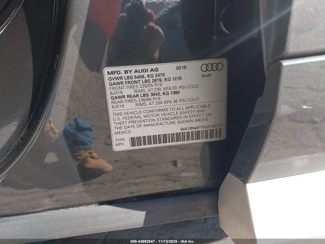 2018 AUDI Q5 WA1BNAFY0J2143771 Photo 8