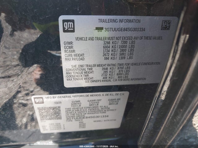 Продажа на аукционе авто 2025 Gmc Sierra 1500 4wd  Standard Box Denali, vin: 3GTUUGE84SG301334, номер лота: 43692565