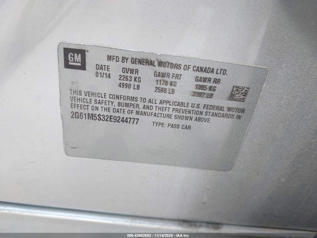 2014 CADILLAC XTS 2G61M5S32E9244777 Photo 8