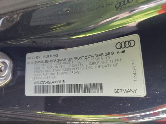 2014 AUDI S5 WAUCGAFR2EA060915 Photo 8