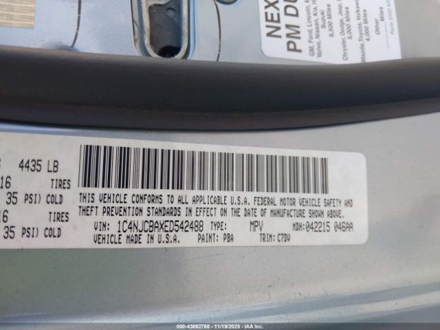 2014 JEEP COMPASS 1C4NJCBAXED542488 Photo 8