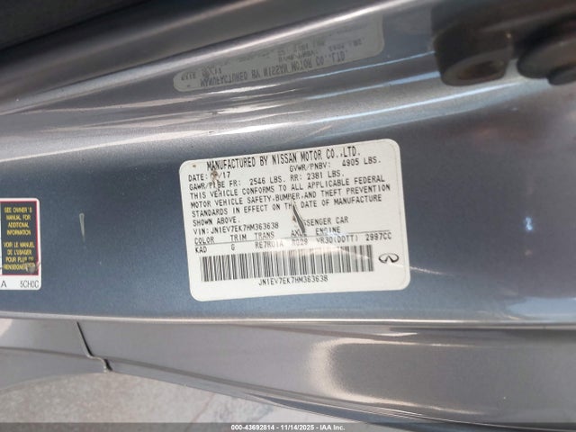 Aukcja sprzedaży 2017 Infiniti Q60 3.0t Premium, vin: JN1EV7EK7HM363638, numer aukcji: 43692814