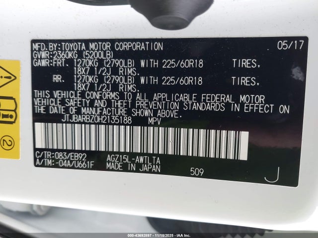 JTJBARBZ0H2135188 Lexus Nx 200t F Sport