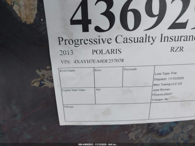 2013 POLARIS RZR 4XAVH7EA0DF257078 Photo 9