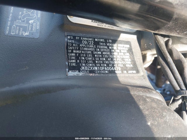 2023 KAWASAKI ZX1002 JKBZXVM10PA004479 Photo 9