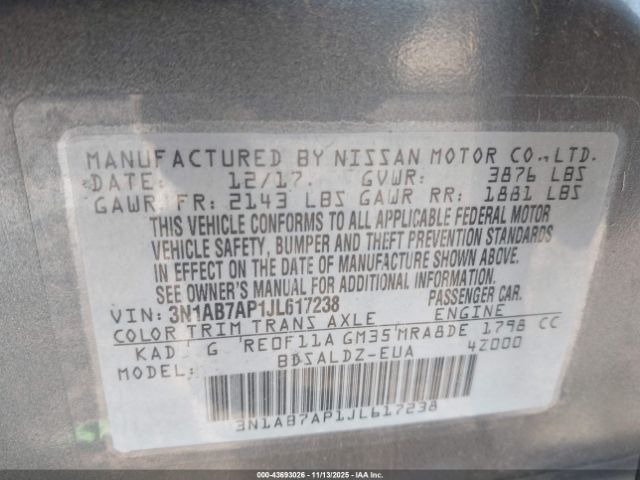 2018 NISSAN SENTRA 3N1AB7AP1JL617238 Photo 8