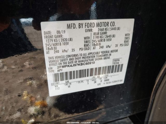 2019 FORD EDGE 2FMPK4J97KBC60910 Photo 8