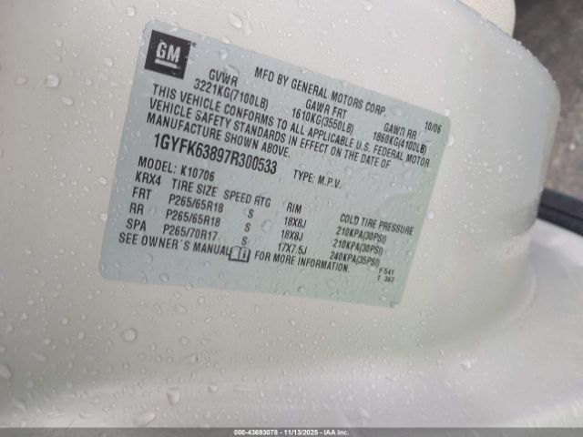 2007 CADILLAC ESCALADE 1GYFK63897R300533 Photo 8