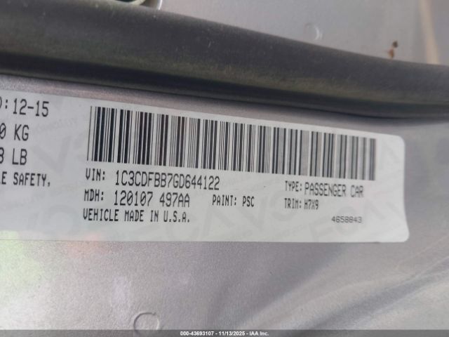 2016 DODGE DART 1C3CDFBB7GD644122 Photo 8