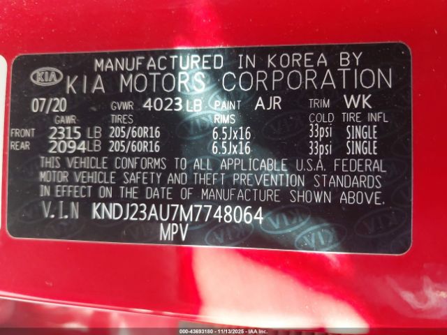 2021 KIA SOUL KNDJ23AU7M7748064 Photo 8